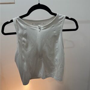 TnAction White Zip-Front Top